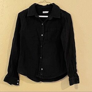 UO Urban Outfitters SMALL Lark & Wolff Cotton Gauze Shirt Black